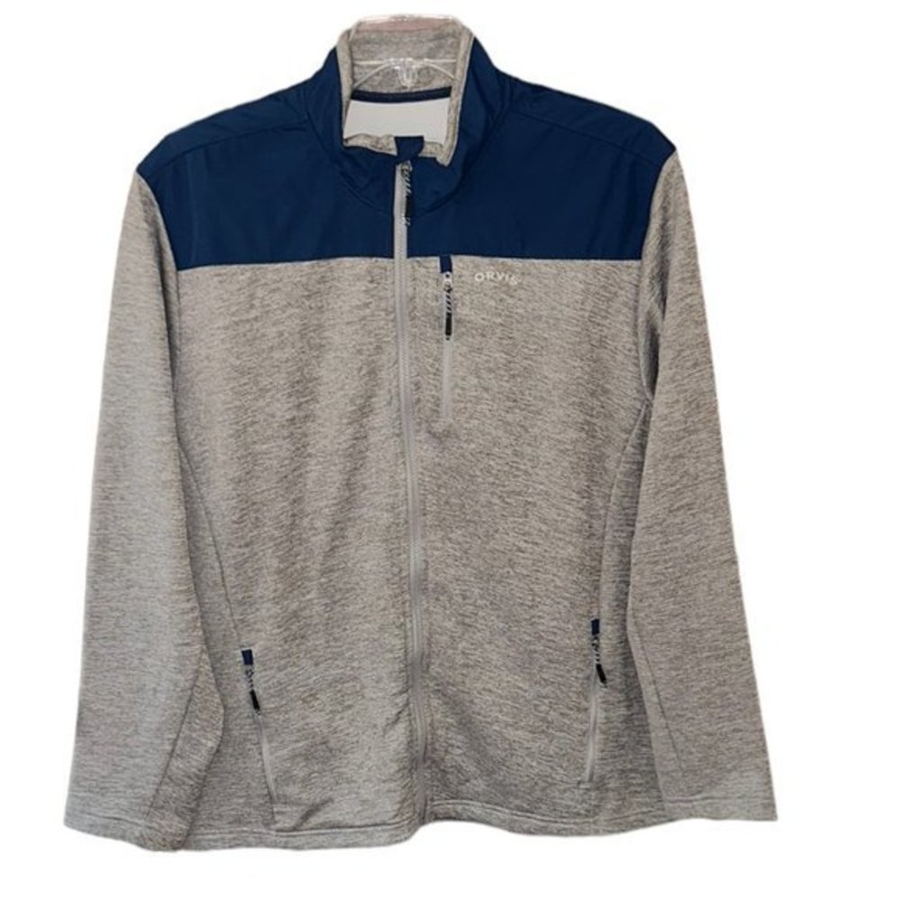 Men's Orvis Bonded Mesh Fleece Full Zip Jacket XL Excellent‎ Condition